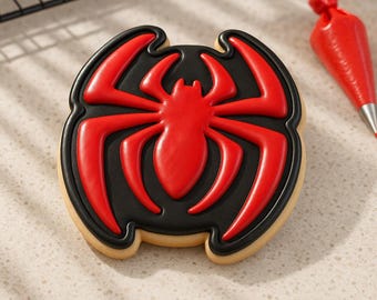 Spider Cookie Cutter & Optional Stencil: Superhero Birthday Party Baking