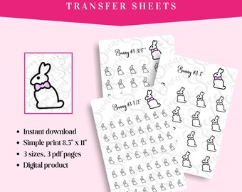 Easter Bunny Royal Icing Transfer Sheets: Piping Practice (Digital Download)
