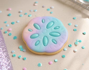 Cortador de galletas de dólar de arena / Cortador de galletas y plantilla de guía opcional / Cumpleaños de sirena, Galletas de playa