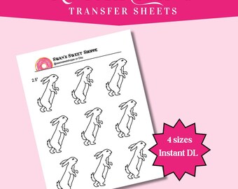 Classic Pooh & Rabbit Royal Icing Transfers: Piping Practice (Digital Download)