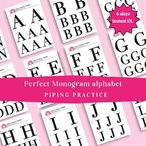Hojas de transferencia de letras monograma serif perfectas // Práctica de letras // Transferencias de monogramas // Transferencias de glaseado real // Letras de monogramas