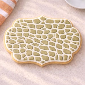 Large Dino Skin Cookie Stencil – Bold Dinosaur Texture Pattern for Royal Icing | Prehistoric Reptile Background Design