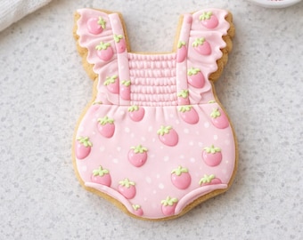 Baby Jumper Cookie Cutter | Strawberry Baby Shower Cookie Cutter | Baby Romper Cookie Cutter | Berry First Birthday Cutter