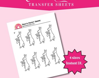 Classic Pooh & Rabbit Royal Icing Transfers: Piping Practice (Digital Download)