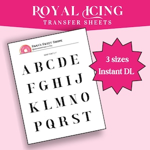 Hojas de transferencia de glaseado real con fuente serif C // Transferencias de glaseado con letras // Práctica de manga pastelera // Transferencias de glaseado con fuente serif // Plantilla de fuente