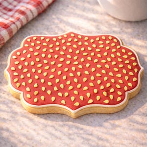 Seed Cookie Stencil | Strawberry Seed Stencil | Fruit Cookie Stencil | Royal Icing Stencil | Sprinkle Pattern