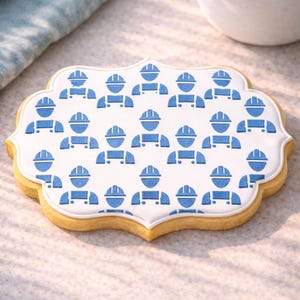 Plantilla de galletas de trabajador de la construcción / Plantilla de patrón de constructor / Plantilla de galletas de cumpleaños de construcción / Plantilla de glaseado real