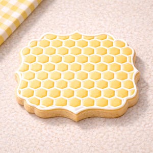 Liquid Gold | Honeycomb Cookie Stencil | Bee Royal Icing Pattern | Hexagon Cookie Background