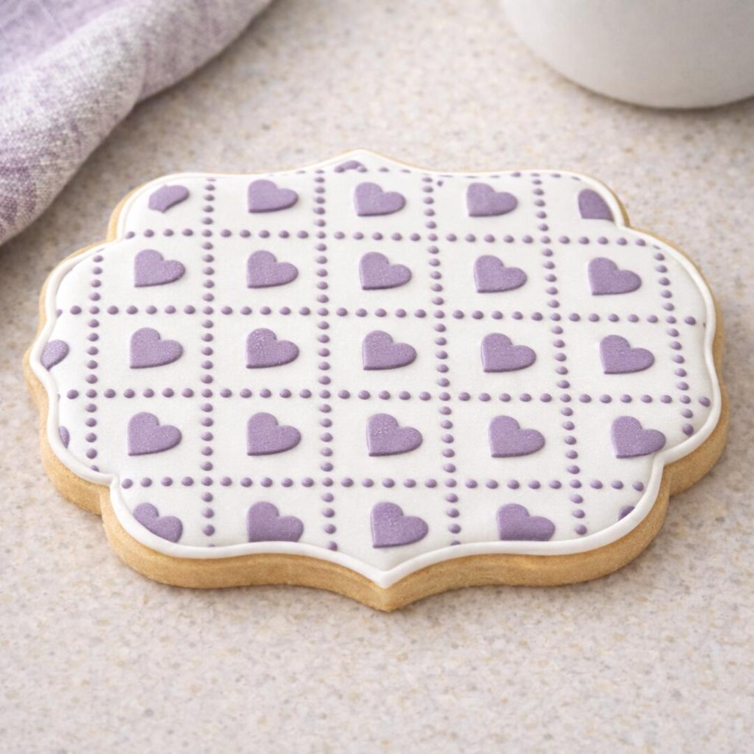Quilted Heart Cookie Stencil – Heart Grid Pattern Stencil for Royal ...