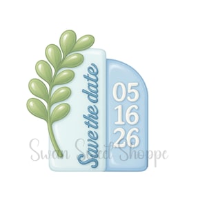 Save the Date Cookie Cutter and Stencil – Wedding Cookie Cutter, Engagement Party Cookies, Bridal Shower Cookie Decorating