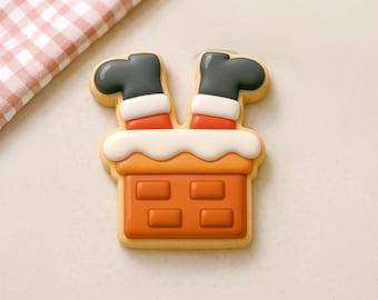 Cortador de galletas de Papá Noel en la chimenea / Cortador de galletas navideño / Herramientas para hornear navideñas