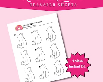 Classic Winnie the Pooh Royal Icing Transfers: Piping Practice (Digital Download)