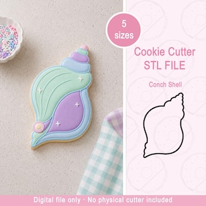 Conch Shell Cookie Cutter STL File | Seashell Cookie Cutter | Under the Sea Digital Download | Mermaid 3D Print File