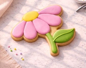 Cortador de galletas de flores, cortador de galletas de margaritas, galletas de flores de primavera, galletas para fiestas en el jardín, cortador de galletas para baby shower, galletas de azúcar florales