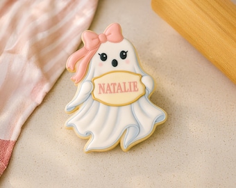 Girl Ghost Cookie Cutter: Spooky Halloween Baking with Optional Stencil