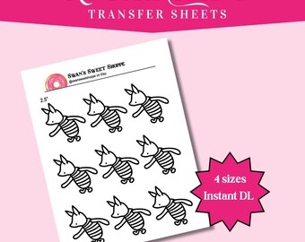 Classic Winnie the Pooh Royal Icing Transfers: Piping Practice (Digital Download)