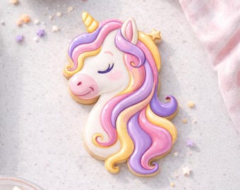 Unicorn Head Cookie Cutter – Unicorn Birthday Party Cookie Cutter – Unicorn Face Royal Icing Decor Tool
