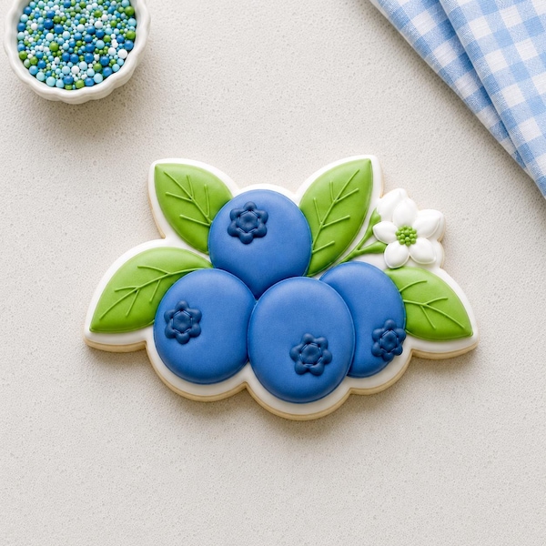 Blueberry Cookie Cutter, Farmers Market Fruit Cookie Cutter, Berry Birthday Cookie Cutter, Garden Baby Shower Produce Cutter