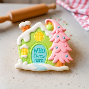 Wer Wohnt Hier Cookie Cutter | Wunderliche Haus-Ausstechform | Personalisierter Türkeks | Winter-Plätzchen Dekorieren Werkzeug
