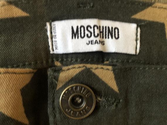 Vintage MOSCHINO Army Green with Pale Gold Stars … - image 3