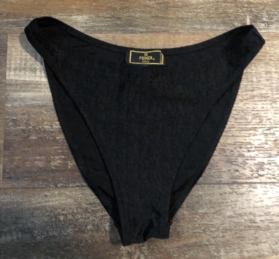 Vintage FENDI Black 2pc Bathing Suit - Size 42 - … - image 3