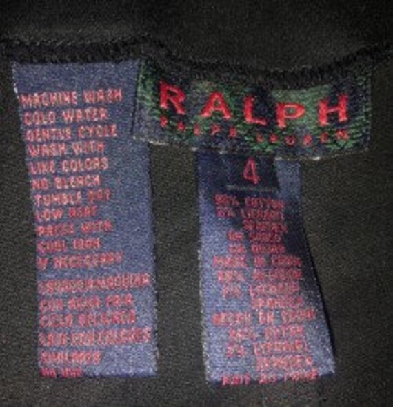Vintage RALPH LAUREN black suede-like pants with … - image 4