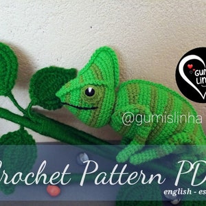 PATRÓN DE GANCHILLO Camaleón, Patrón de ganchillo de Camaleón, Peluche de peluche, Patrón de ganchillo Camaleón, Patrón de ganchillo amigurumi