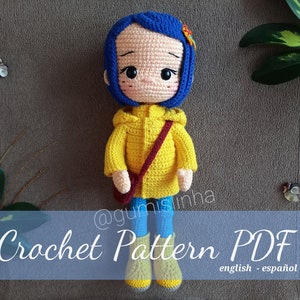 Amigurumi Coraline Crochet Pattern: Coraline Pattern PDF, Coraline PDF Crochet Pattern, Coraline Amigurumi Pattern, crochet Pattern Coraline