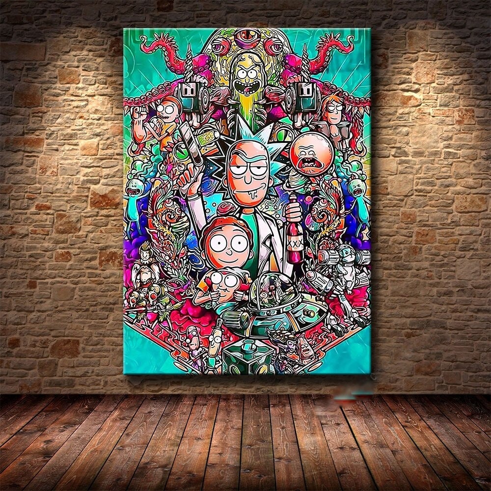 Rick & Morty 2 Canvas Poster Wall Art Wall decor Canvas Etsy