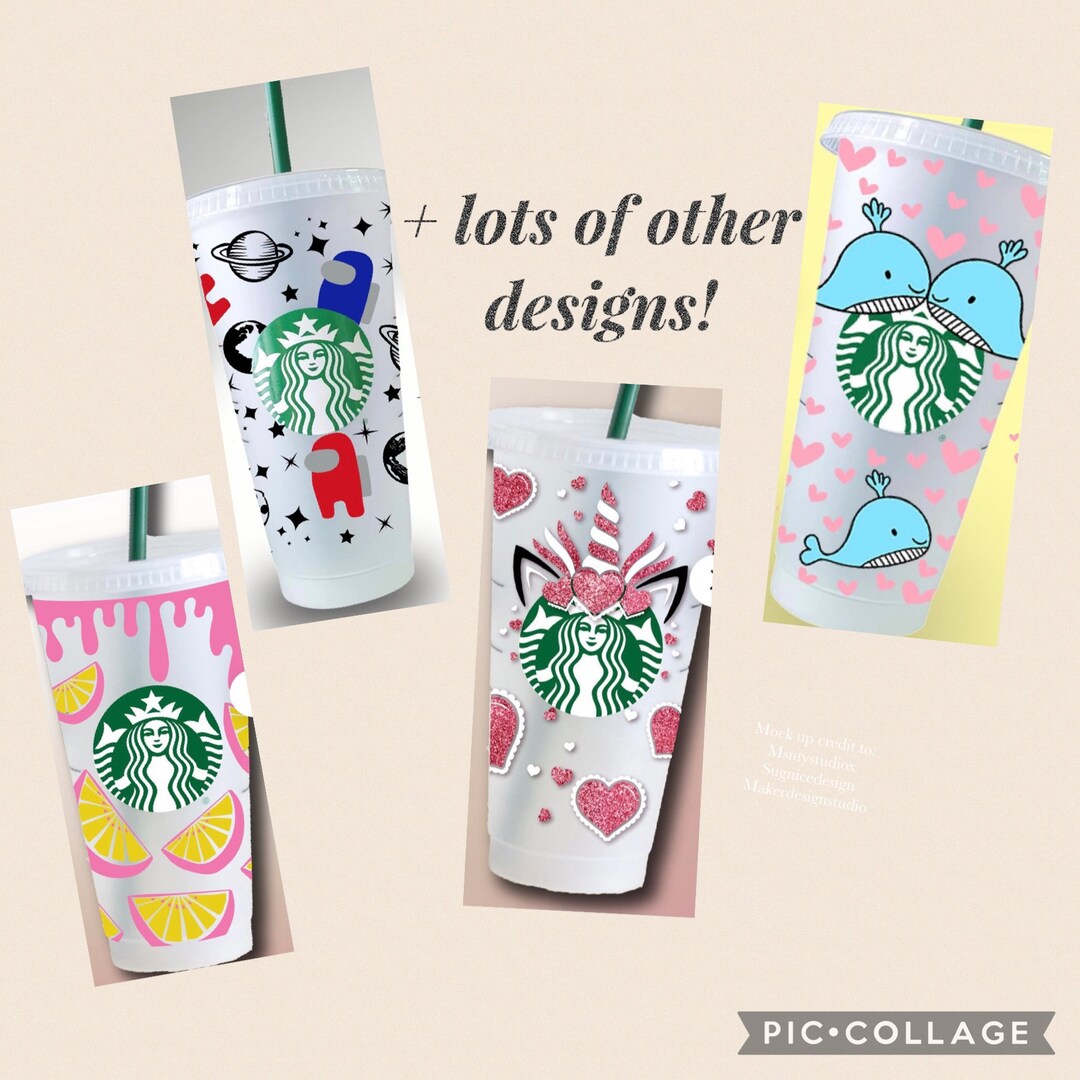 Cold Cup Vinyl Decorative Wrap Starbucks 16 Oz. Cup Etsy