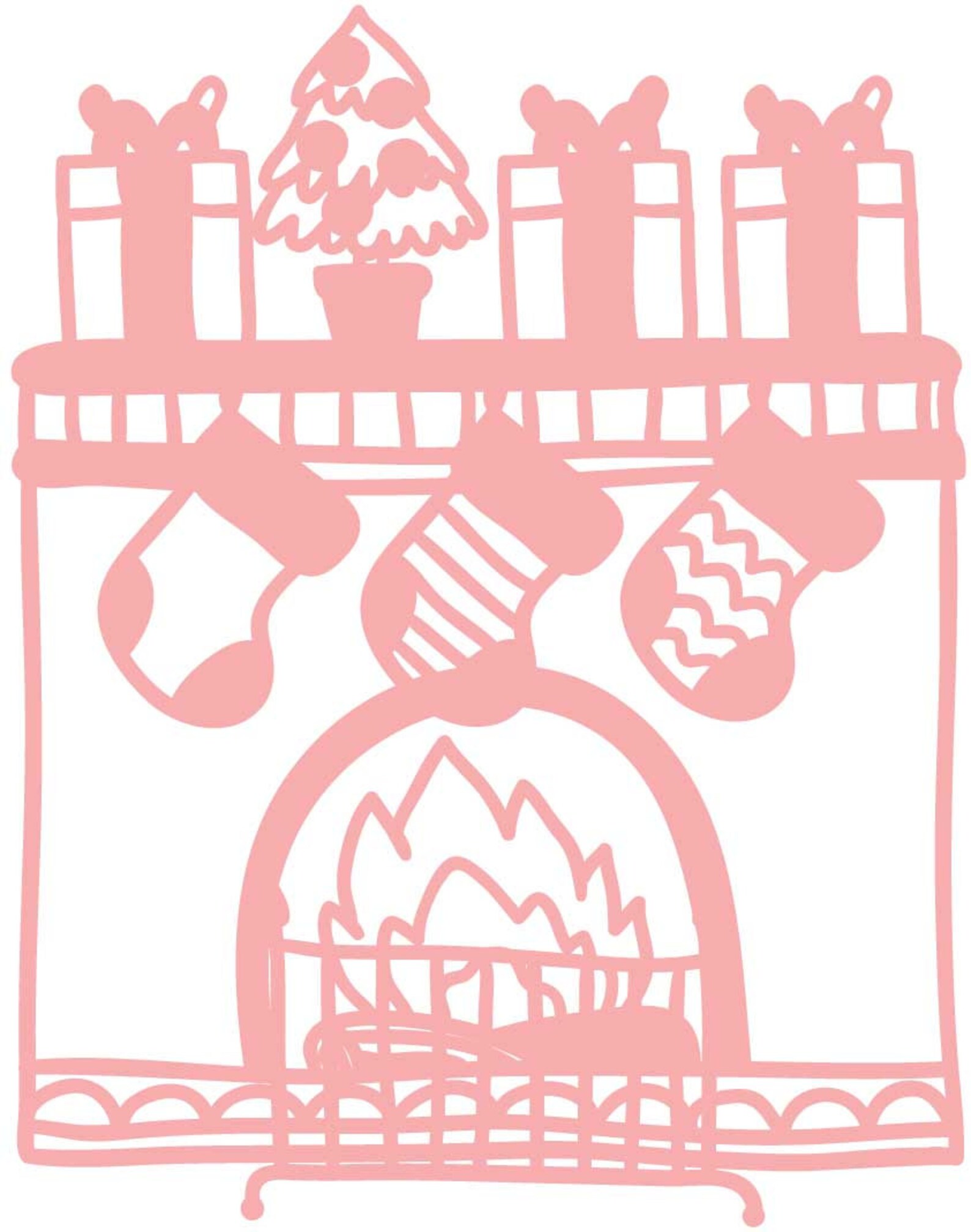 Christmas fireplace Designs svg dxf pdf jpg cdr | Etsy