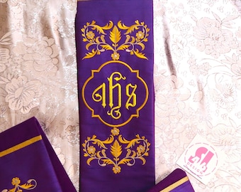 Floral JHS Medallion - deacon stole