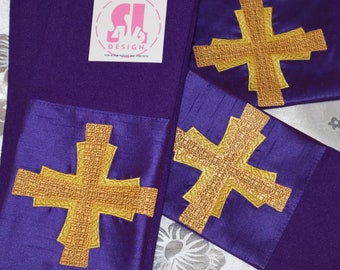 CRUZ DE BROCADO BORDADO - Estola de Diácono