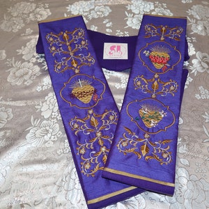 HOLY FAMILY - Sacred Heart of Mary, Joseph & Jesus - Priest Stole