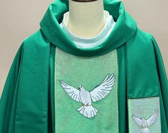 PENTECOST - HOLY SPIRIT - Chasuble + Stole Set.