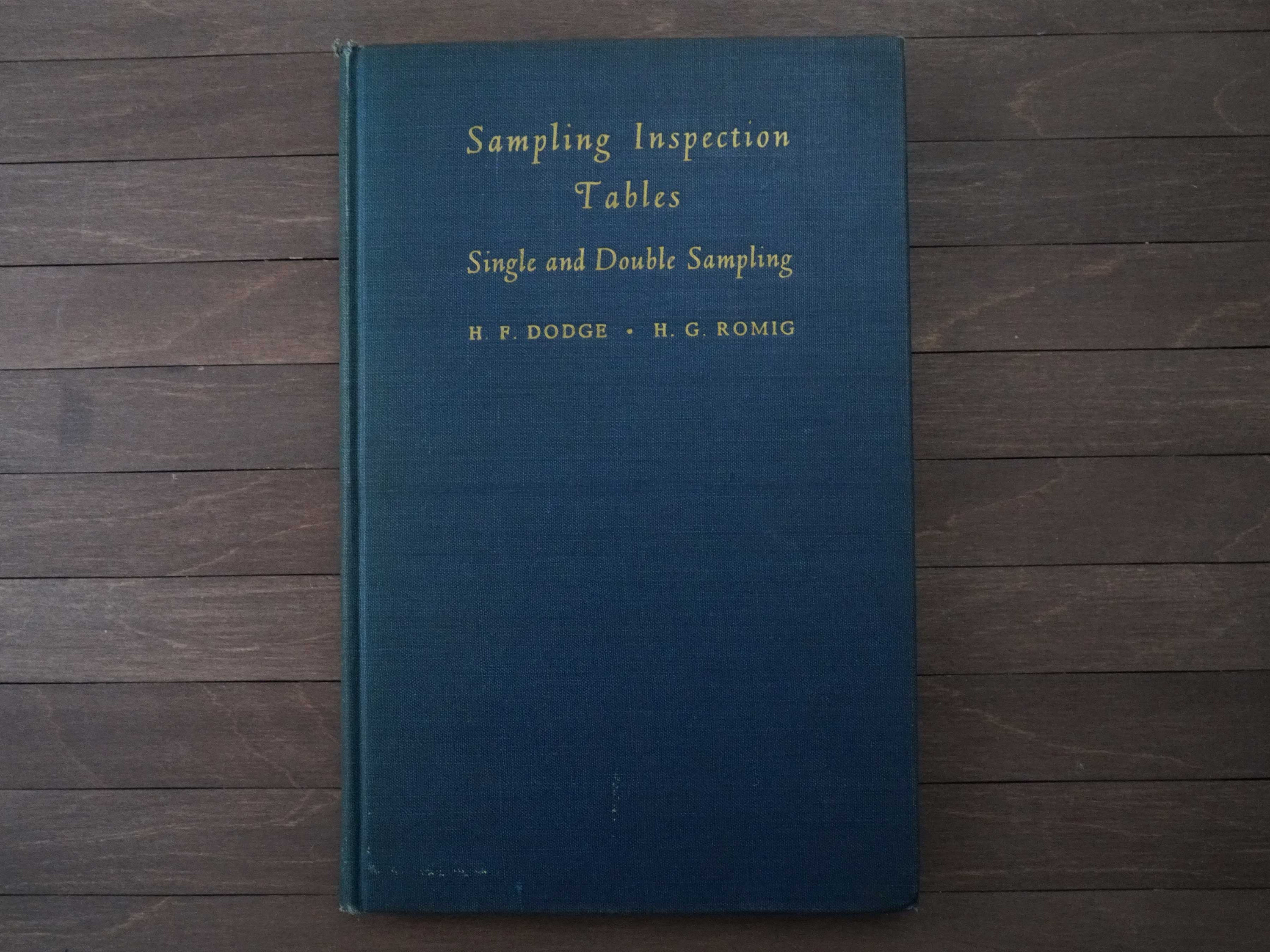1949 Sampling Inspection Tables Dodge and Romig John - Etsy