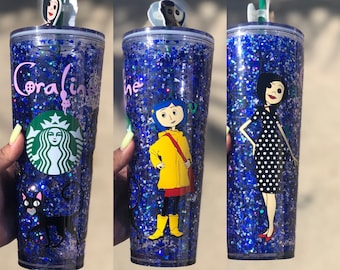 Coraline and Other Mother Inspired Starbuck Double wall Snow Globe Cup