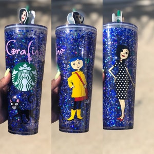 Coraline and Other Mother Inspired Starbuck Double wall Snow Globe Cup