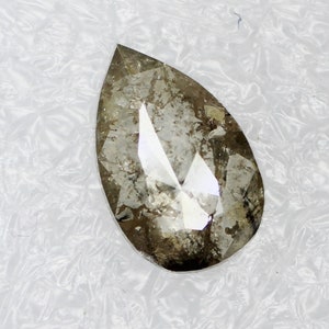 0.68 CT 8.1 X 5.1 MM Natural Loose Diamond Pear cut Fancy Grey Color Salt and Pepper Diamond SG6165