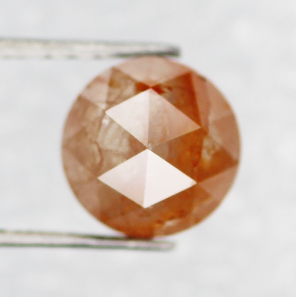 1.23 CT 6.2 MM Natural Loose Diamond Peach Color Round Shape | Etsy