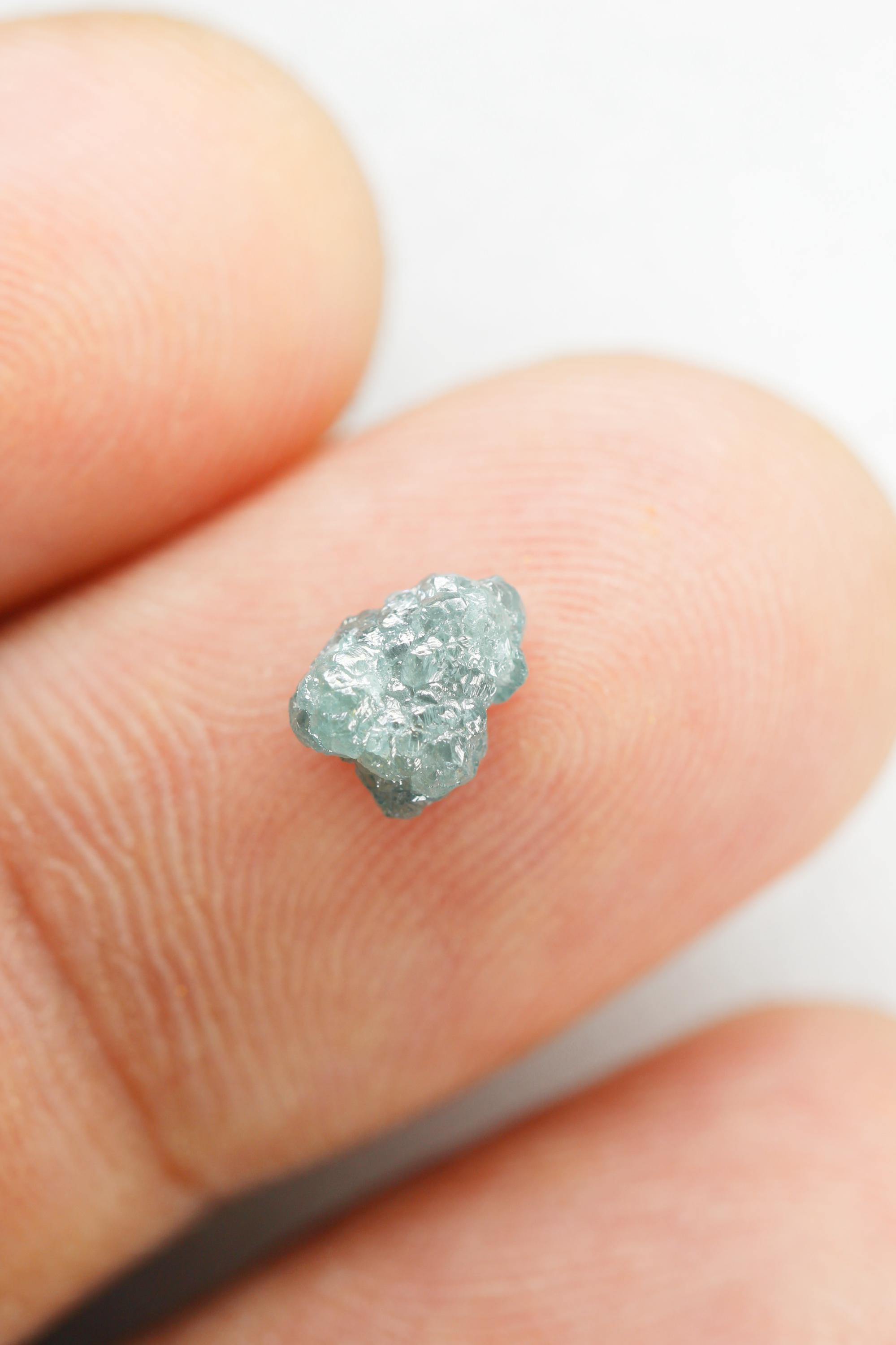 Diamant Brut Naturel Bleu 1,36 Carats - Non Taillé, Origine Afrique Du Sud, Vrac