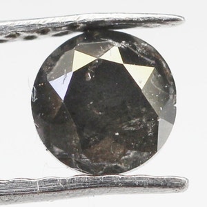 Natural Loose Diamond, Salt and Pepper Round Brilliant cut Diamond, 0.45 CT 4.50 MM Black color Fine Diamond, Round Diamond Ring SG5388
