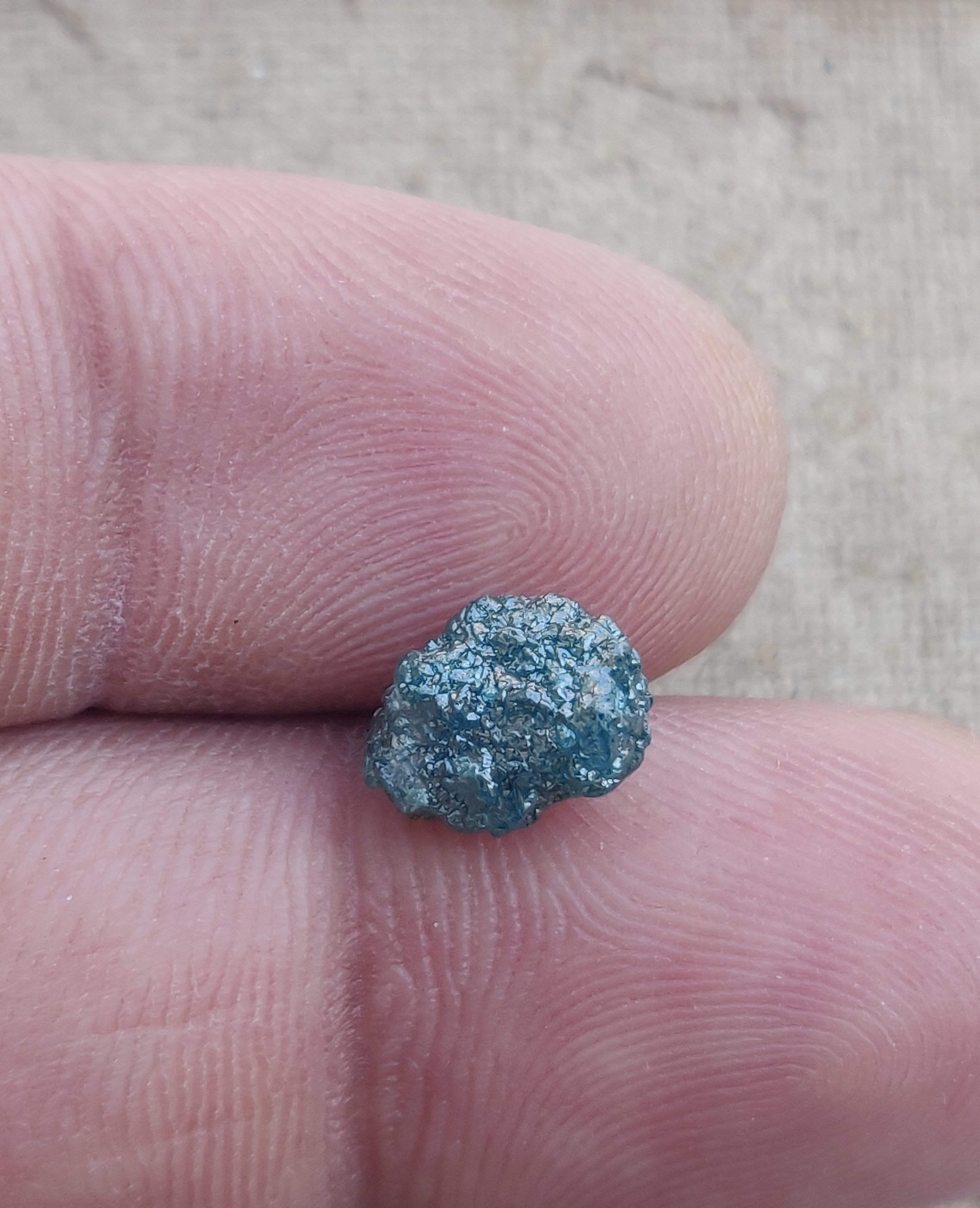 Diamants Bruts Naturels Bleus Non Taillés - Lot De 2 Pierres En Vrac, Origine Afrique Du Sud