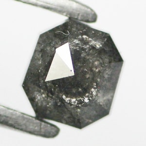 4.90 X 4.50 MM Natural Loose Diamond Asscher Shape  SalT And Pepper Diamond (0.72 CTW)SG104