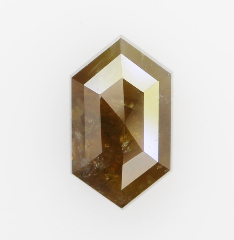 0.92 CT Brown Color hexagon shape loose diamond for engagement ring wedding ring or jewelry 7.6 X 4.5 MM SG6156