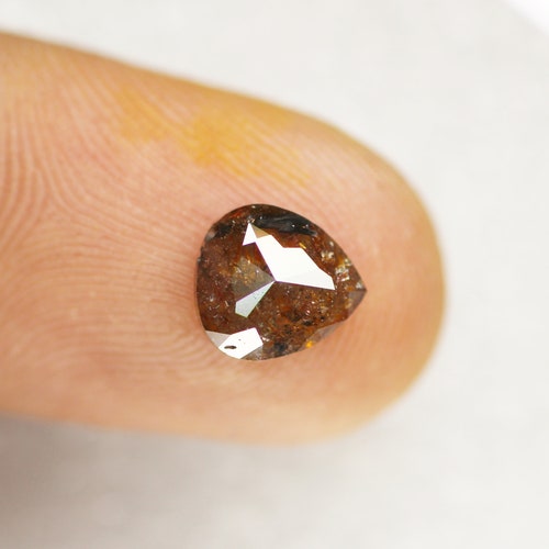 1.51 CT, 8.20 X 7.50 MM, Salt And Pepper Brown Color Diamond, Pear shops shape , Engagement Ring Jewelry Diamond, Best Price Diamond |SG6098