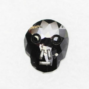 1.72 Ct, 8.1 X 6.7 X 3.7 MM, Loose Diamond Black Color Skull Shape Faceted Diamond, Earth Mine Stone, Huge Collection, Birthstone, SG145