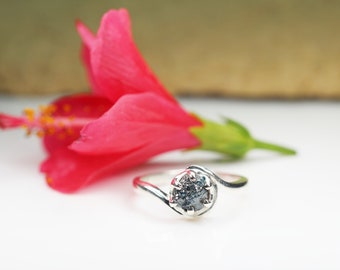 1.67 CT Rough Blue Color Diamond Ring Engagement Wedding Gift Ring 925 sterling silver Ring