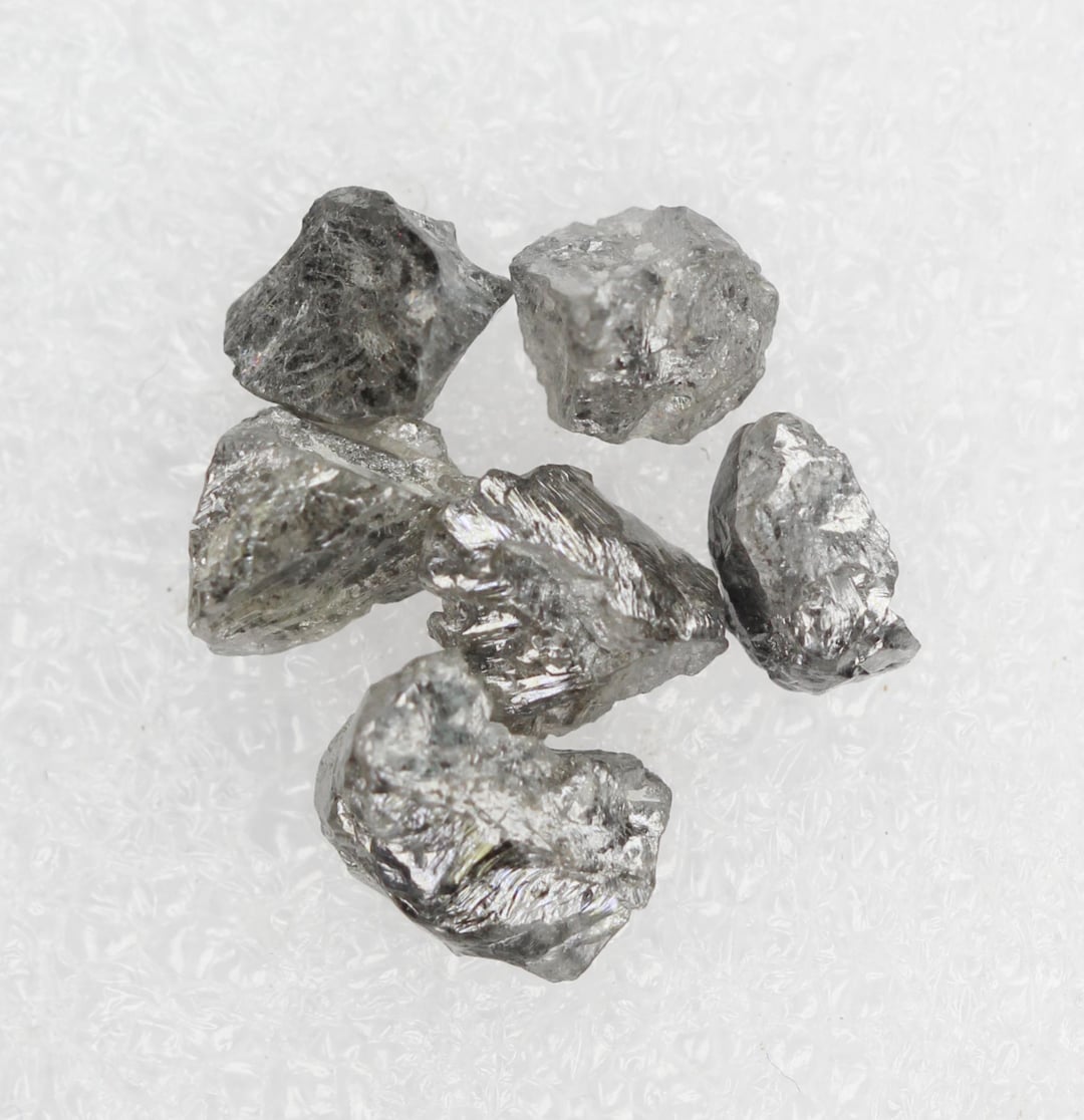 Raw Shape 3.57 CT Natural Loose Rough Uncut Diamond Black-grey Raw Irregular ...