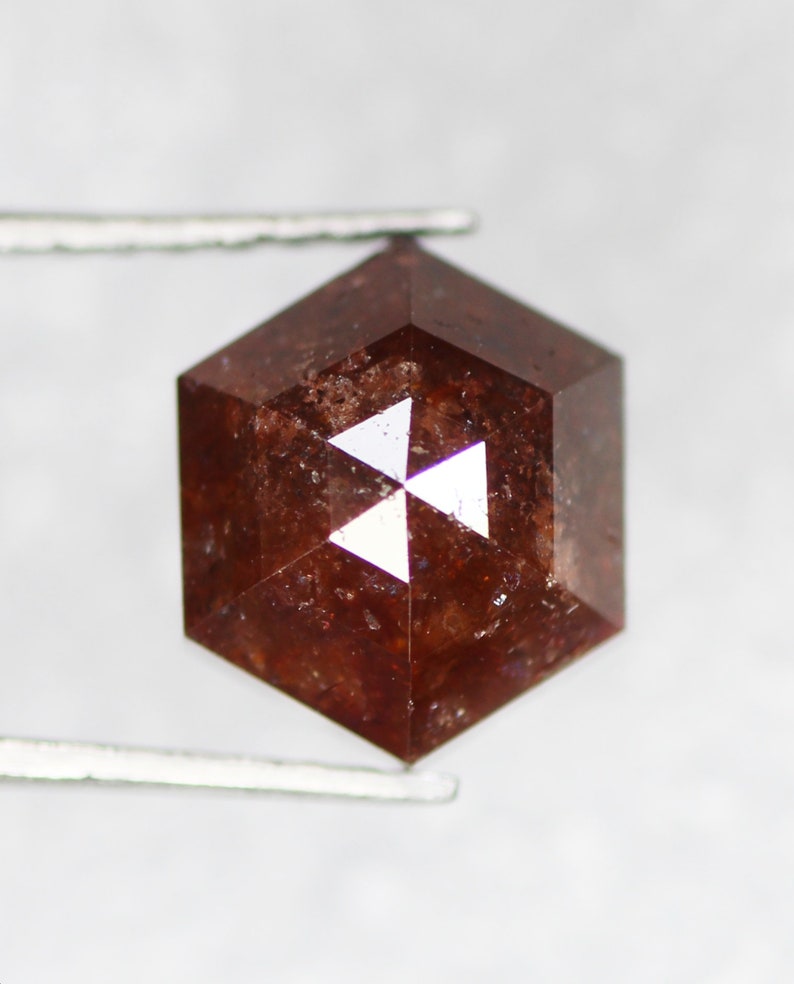 Engagement Ring Jewelry Diamond Best Price Diamond SG8026 2.63 CT,8.40*7.10 Brown Color Hexagon Shape Natural Loose Diamond